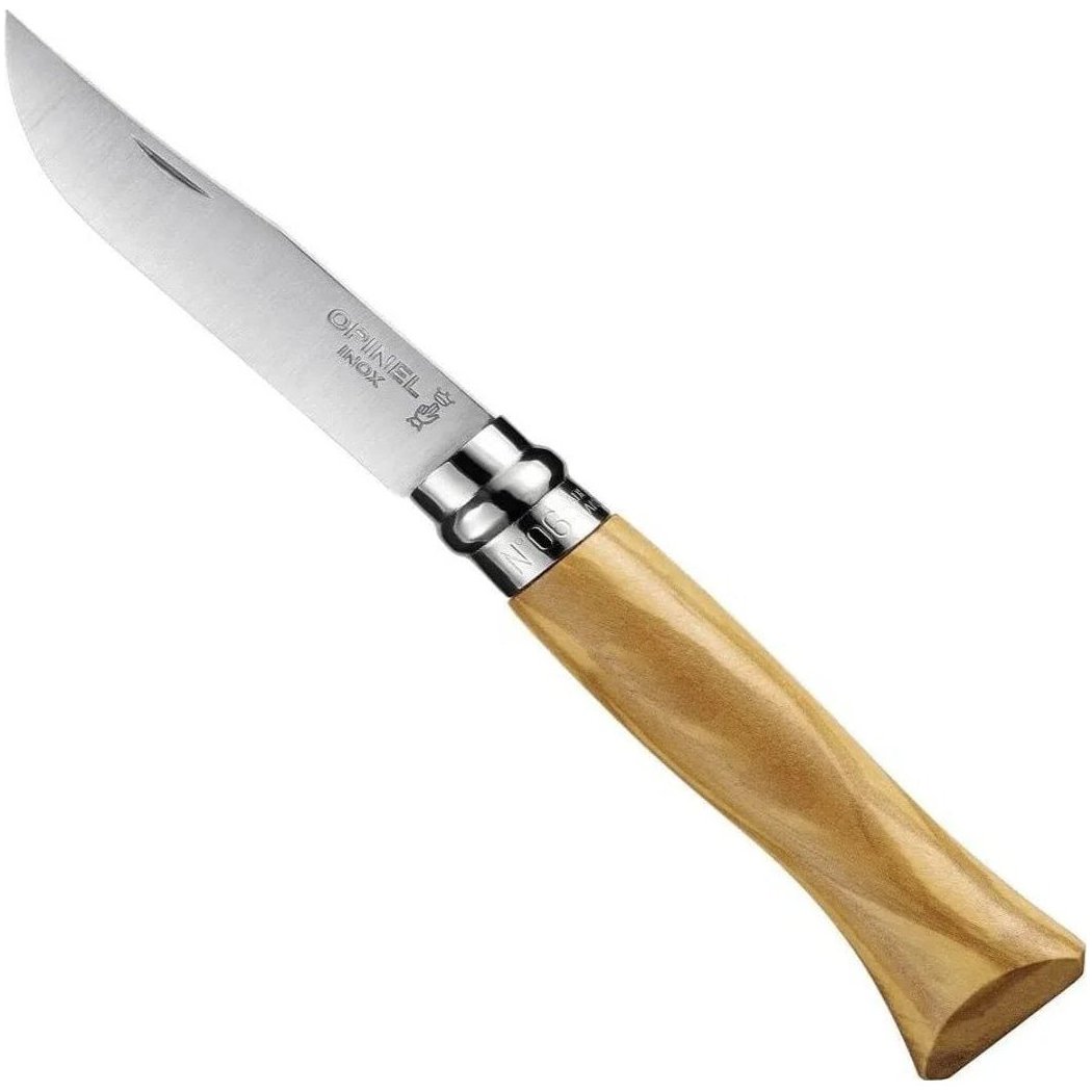Opinel No.06 Stainless Steel Folding Knife | Oak, Olive & Walnut-Camping - Accessories - Knives-Olive-Appalachian Outfitters