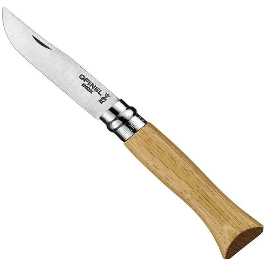 Opinel No.06 Stainless Steel Folding Knife | Oak, Olive & Walnut-Camping - Accessories - Knives-Oak-Appalachian Outfitters
