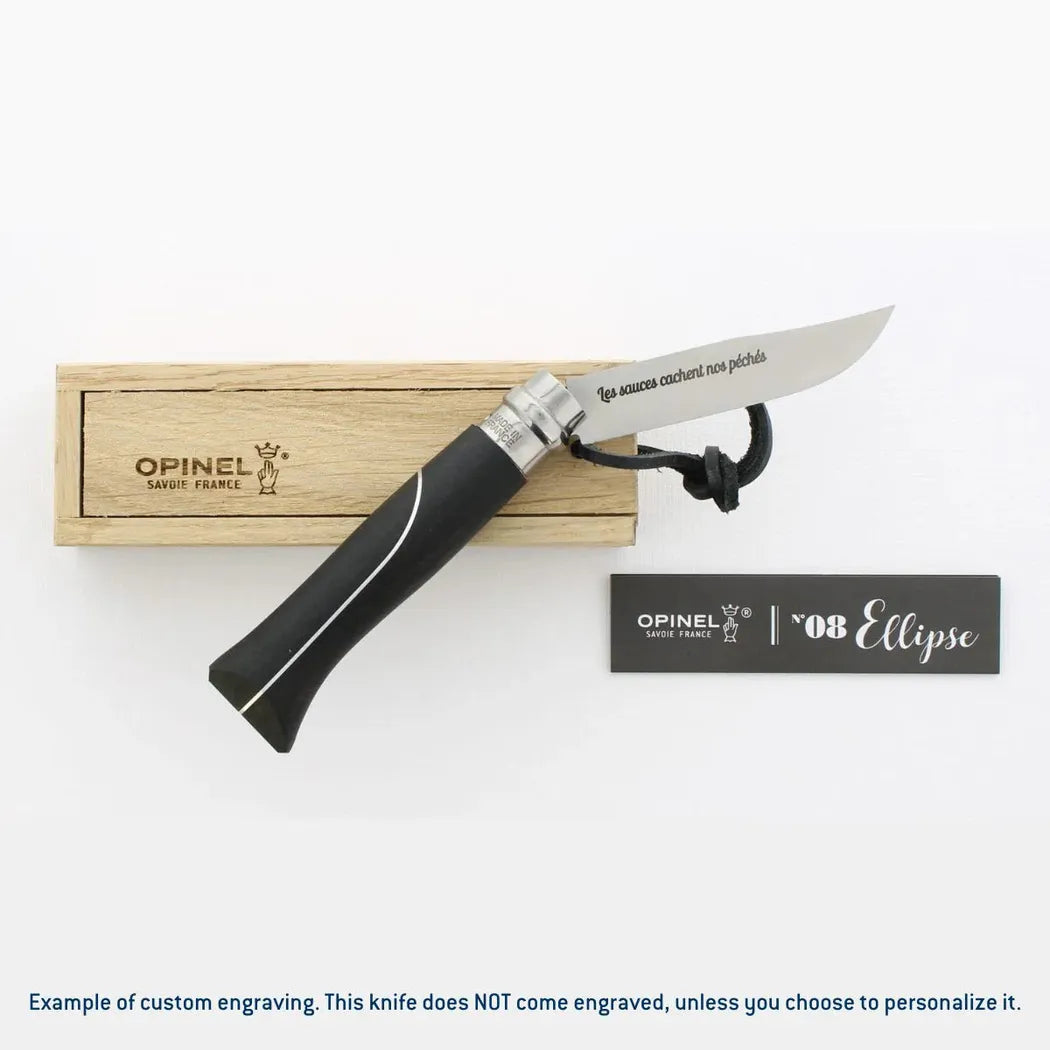 Opinel No.08 Ellipse Ebony Folding Knife-Camping - Accessories - Knives-Appalachian Outfitters