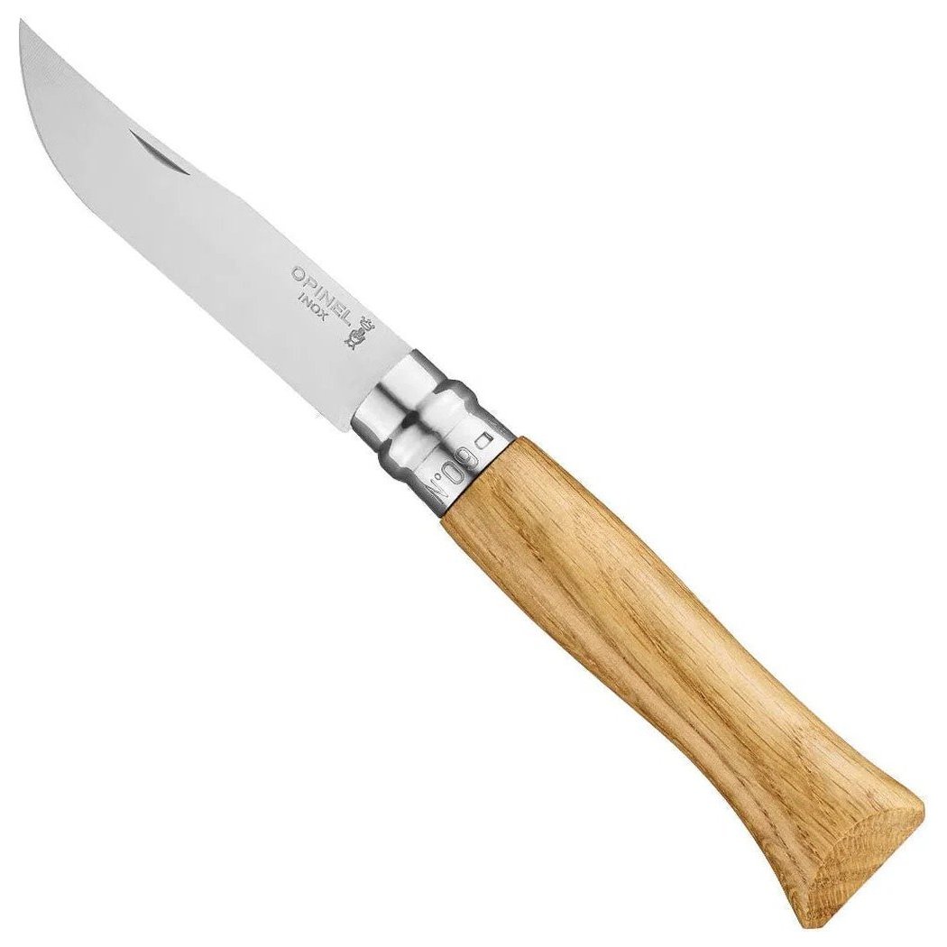 Opinel No.09 Stainless Steel Folding Knife | Oak, Olive & Walnut-Camping - Accessories - Knives-Oak-Appalachian Outfitters