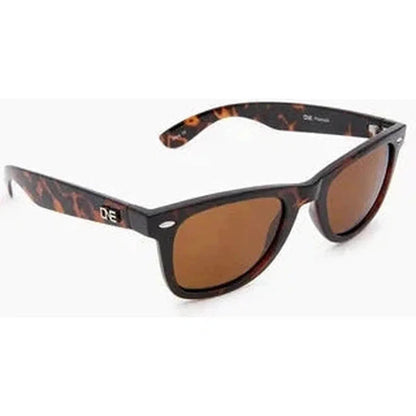 Side view of the Optic Nerve Dylan sunglasses with brown lenses against a white background.