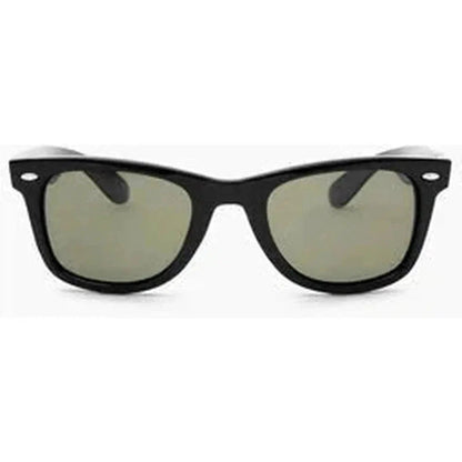Shiny Black Optic Nerve Dylan sunglasses front view with gray lenses against a white background.