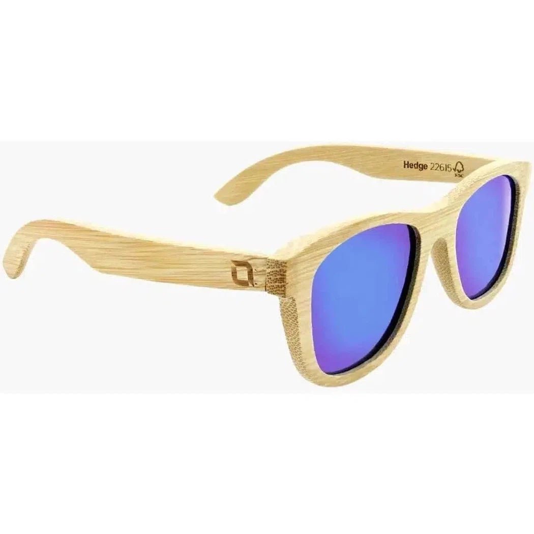 Optic Nerve Hedge-Accessories - Eyewear - Sunglasses-Light Bamboo-Brown Lens | Blue Mirror-Appalachian Outfitters