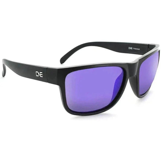 Optic Nerve Kingfish-Accessories - Eyewear - Sunglasses-Matte Black and Blue-Brown Lens | Blue Mirror-Appalachian Outfitters