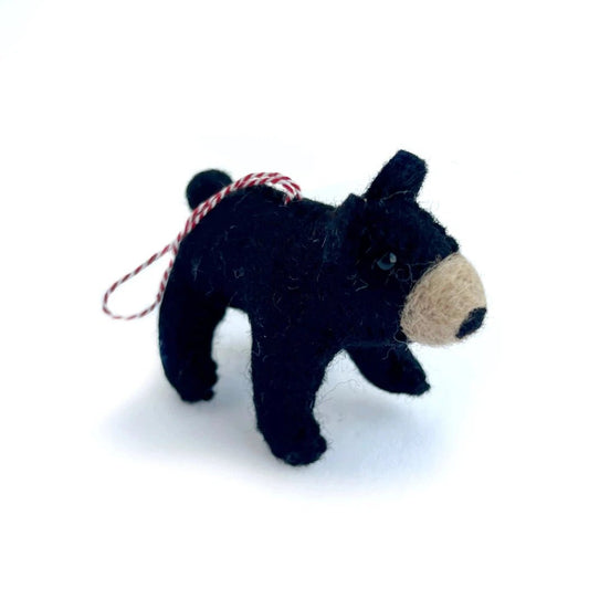 Ornaments 4 Orphans Black Bear Felt Wool Christmas Ornament-Accessories - Novelty-Appalachian Outfitters