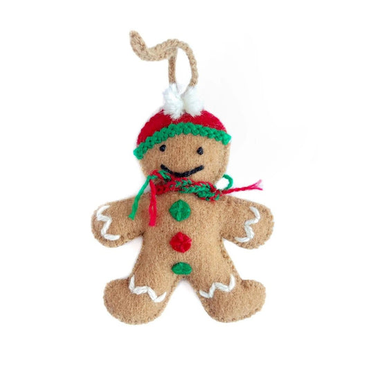Ornaments 4 Orphans Gingerbread Man Embroidered Wool Christmas Ornament-Accessories - Novelty-Appalachian Outfitters