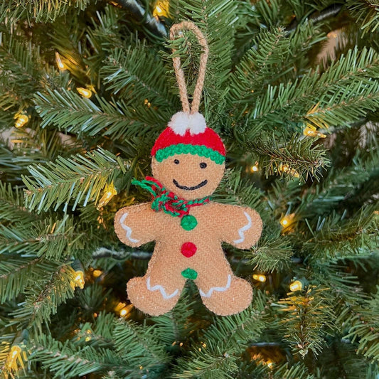Ornaments 4 Orphans Gingerbread Man Embroidered Wool Christmas Ornament-Accessories - Novelty-Appalachian Outfitters