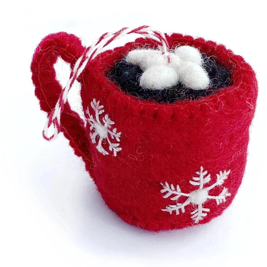 Ornaments 4 Orphans Hot Chocolate Felt Wool Christmas Ornament-Accessories - Novelty-Appalachian Outfitters