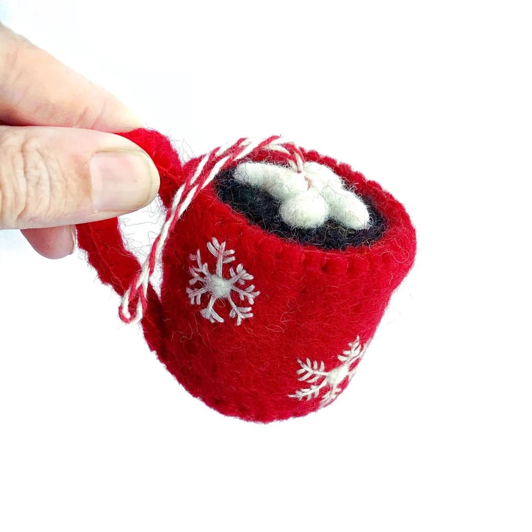 Ornaments 4 Orphans Hot Chocolate Felt Wool Christmas Ornament-Accessories - Novelty-Appalachian Outfitters
