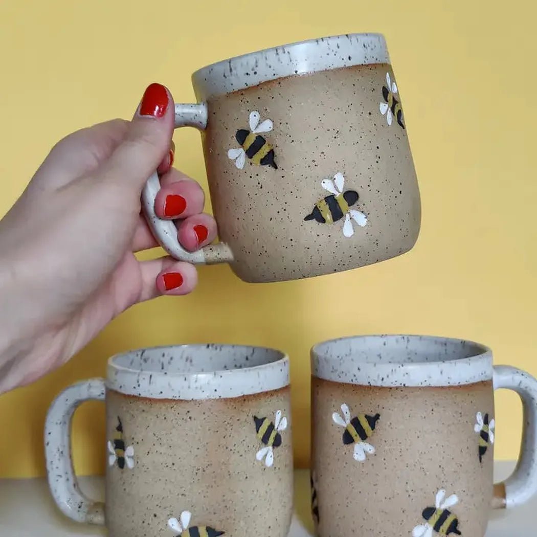 Osso Ceramics Bumble Bee Stamped Mug-Camping - Cooking - Dishware-Appalachian Outfitters