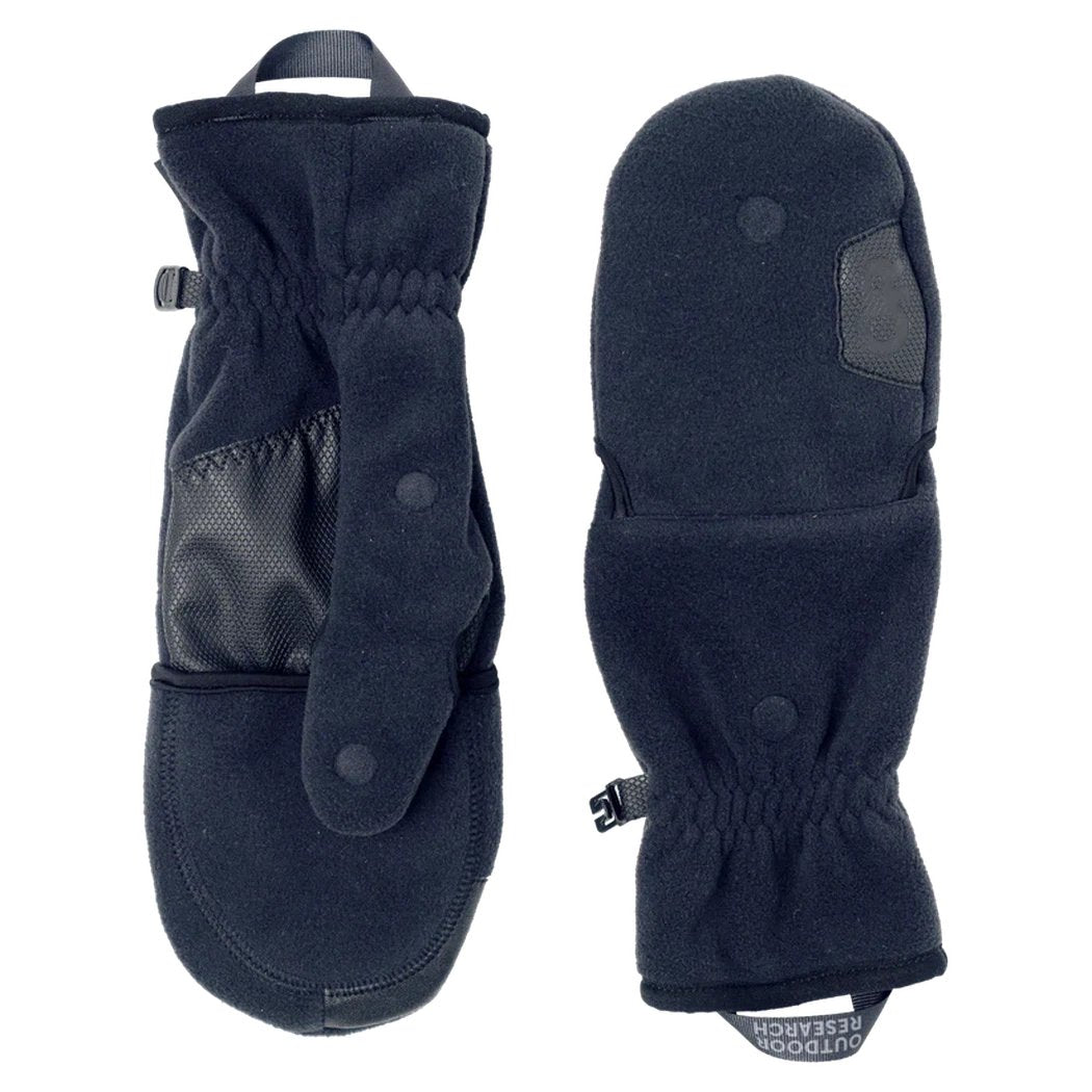 Outdoor Research Gripper Convertible Windbloc Mitts-Accessories - Gloves - Unisex-Black-XS-Appalachian Outfitters
