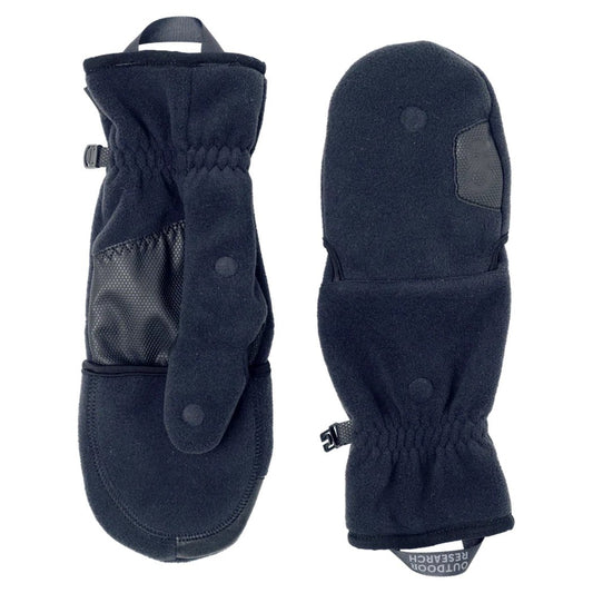 Outdoor Research Gripper Convertible Windbloc Mitts-Accessories - Gloves - Unisex-Black-XS-Appalachian Outfitters