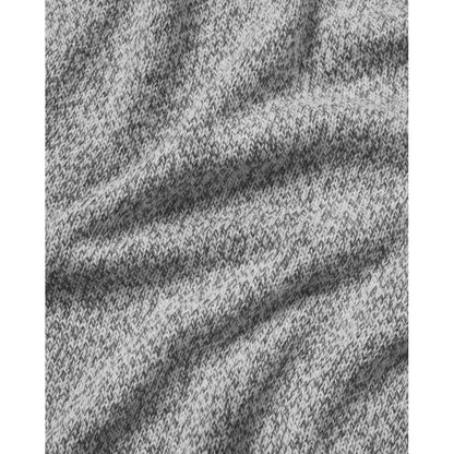 The close-up photo shows the textured knit fabric of the Paka Apparel The Costa in Light Grey, highlighting its soft, woven pattern.