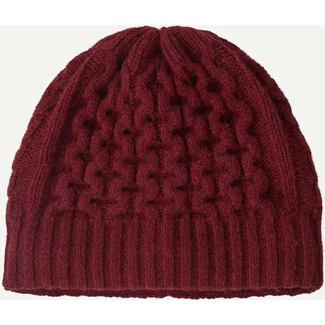 Patagonia Coastal Cable Beanie-Accessories - Hats - Unisex-Dark Ruby-Appalachian Outfitters