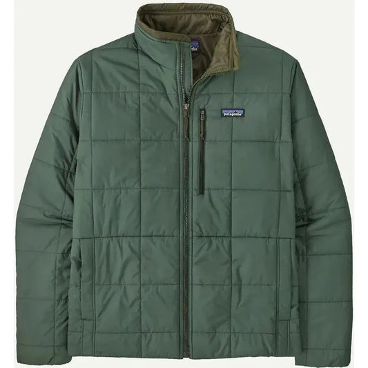 A front view of the Patagonia Men's Light Gust Jacket in Blue Sage showing the full zip and chest pocket against a white background.