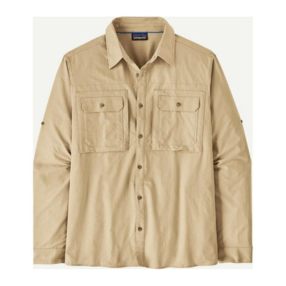Patagonia Men's Long Sleeve Self Guided Sun Shirt-Men's - Clothing - Tops-Nautilus Tan-M-Appalachian Outfitters
