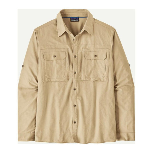 Patagonia Men's Long Sleeve Self Guided Sun Shirt-Men's - Clothing - Tops-Nautilus Tan-M-Appalachian Outfitters
