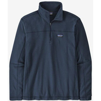 A front view of the Patagonia Men's Micro D Fleece Pullover in New Navy showing the half-zip collar and chest logo against a plain white background.