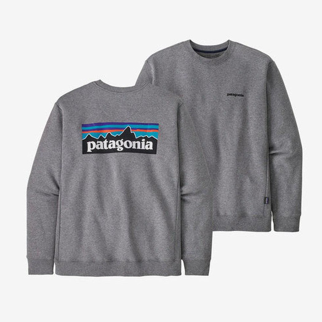 Patagonia Men's P-6 Logo Uprisal Crew Sweatshirt-Men's - Clothing - Tops-Gravel Heather-S-Appalachian Outfitters