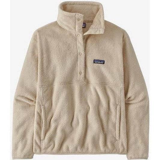 A front view of the Patagonia Women's Re-Tool Half Snap Pullover in Dark Natural showing the snap collar and chest pocket against a white background.