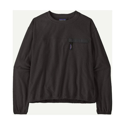 Patagonia Womens Textured Fleece Crewneck-Women's - Clothing - Tops-Black-S-Appalachian Outfitters