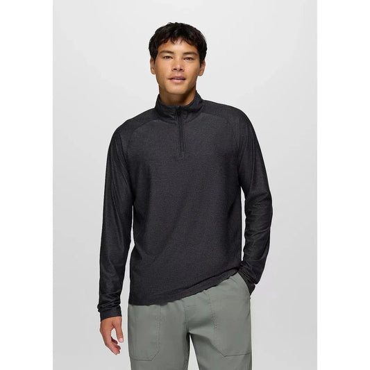 Prana Men's Altitude Tracker LT 1/4 Zip-Men's - Clothing - Tops-Black Heather-M-Appalachian Outfitters
