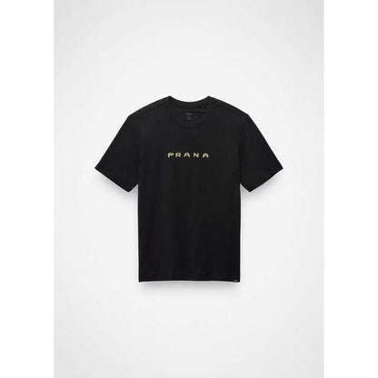 A front view of the Prana Men's Everyday Paradise Creek SS Tee in Black against a white background.