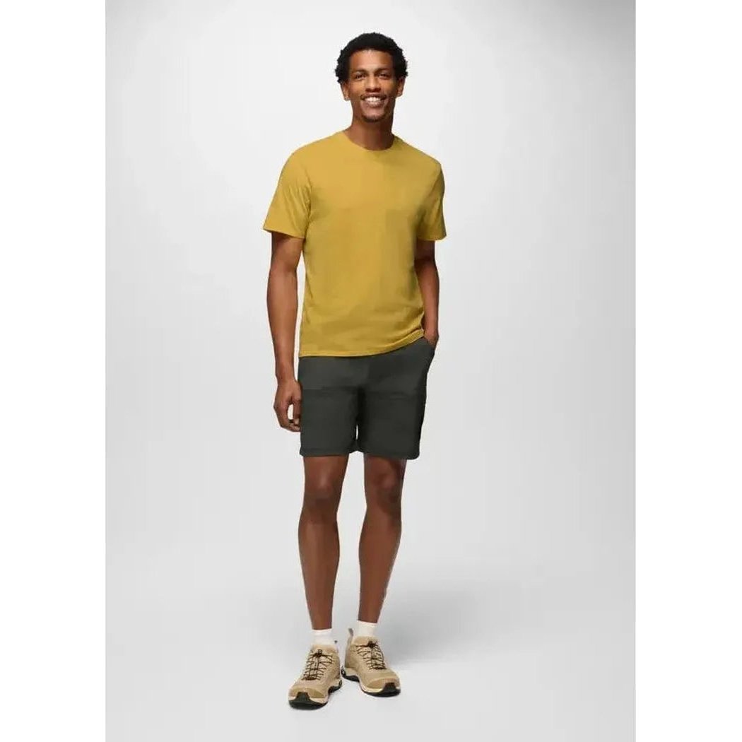 A model wearing the Prana Men's Everyday Short Sleeve Tee in Pollen stands against a plain white background.