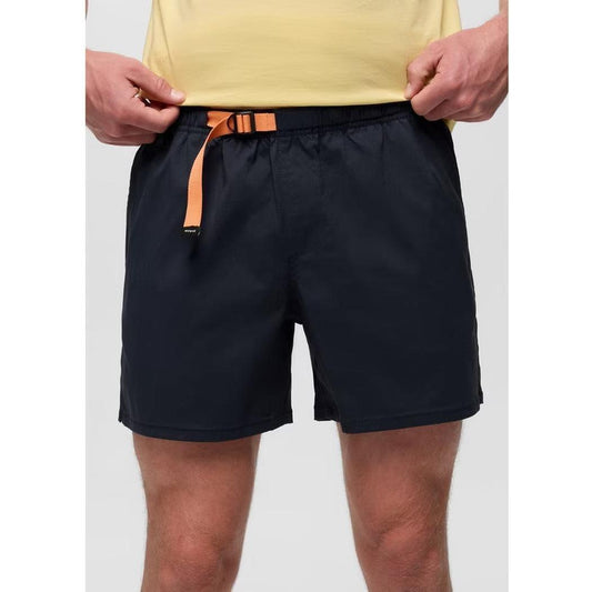 A front view of the Prana Men's Stretch Zion Pull On Short 7" in Nautical, showing the model wearing them and a plain background.