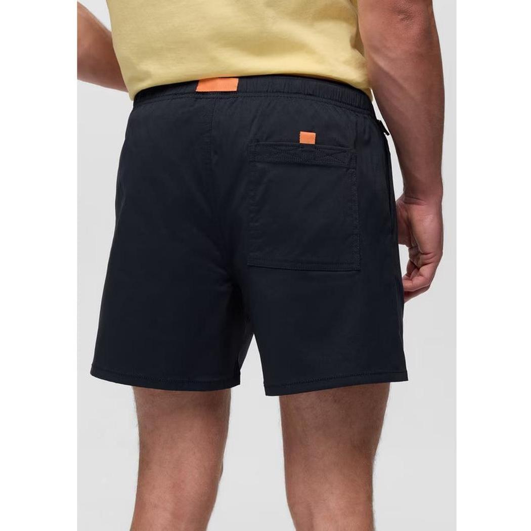 Back view of the Prana Men's Stretch Zion Pull On Short 7" in Nautical showing the back pocket and model wearing it against a white background.