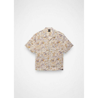 A front view of the Prana Sample - Men's Peacepath Shirt in Beach Pebble Vacation with a white background.
