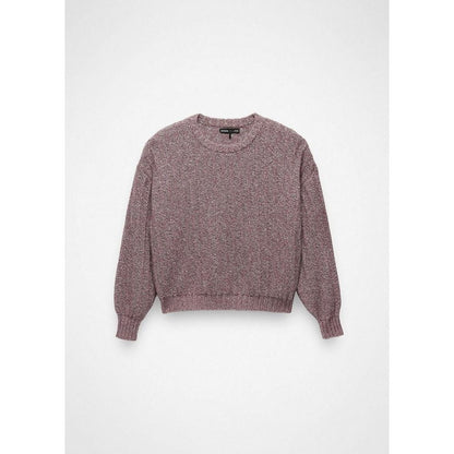 A front view of the Prana Women's Emberbrook Sweater in Vino Heather against a plain white background.