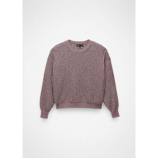 A front view of the Prana Women's Emberbrook Sweater in Vino Heather against a plain white background.