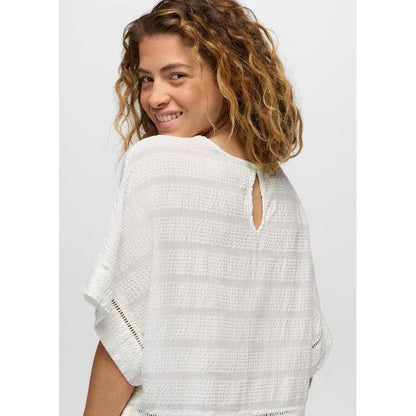 Back view of the Prana Women's Ocean Hills Top in Alba showing the keyhole back detail against a plain white background.