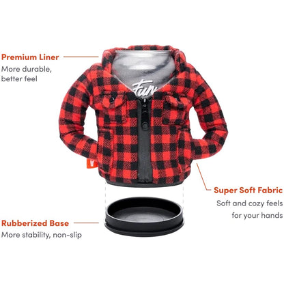 A top-down view of the Pewter Puffin Coolers The Lumberjack showing its premium liner, super soft fabric, and rubberized base.