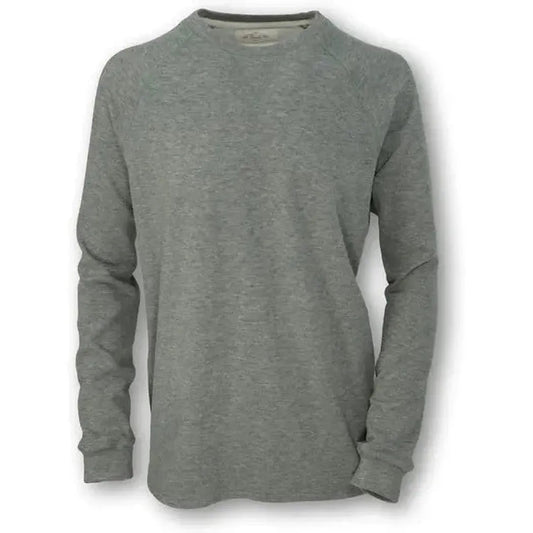 A front view of the Purnell Men's Heathered Crew Neck Pullover in Brown against a white background.