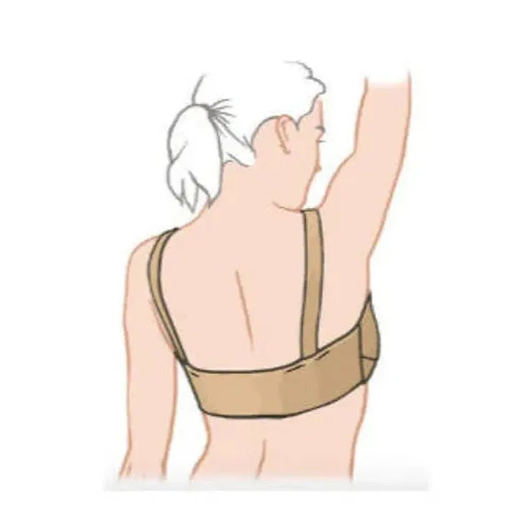 Back view of the Purnell Women's Karya Tank Top in Black showing the racerback straps and a model with white hair.