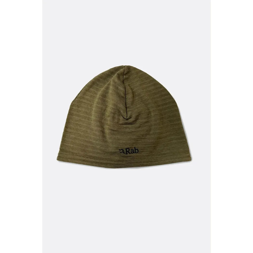 A front view of the Rab Filament Beanie in Black against a plain white background.