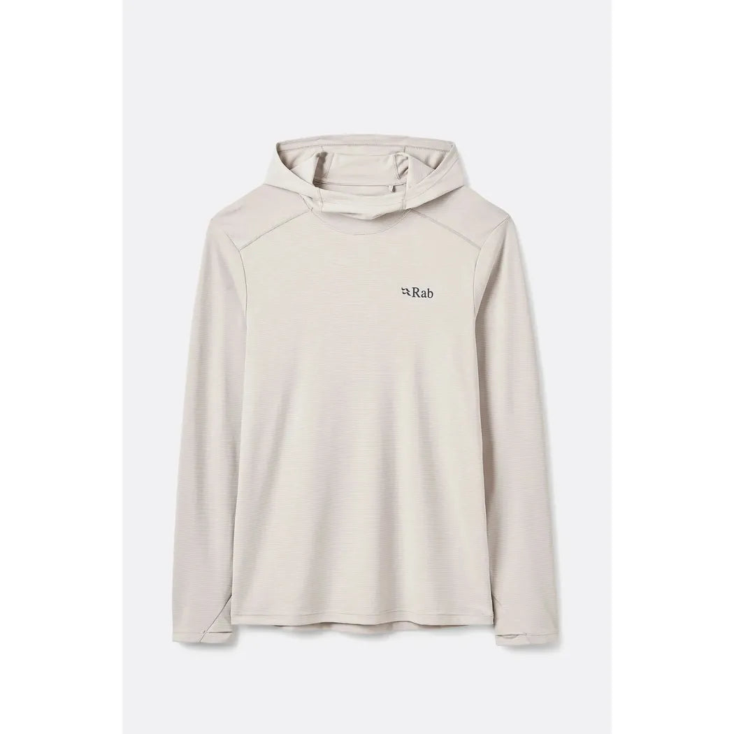 A front view of the Rab Men's Force Hoody in Pebble color on a plain white background.