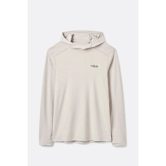 A front view of the Rab Men's Force Hoody in Pebble color on a plain white background.