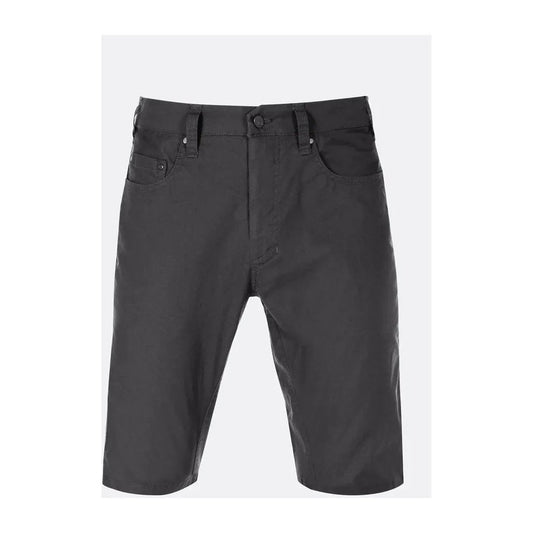 Front view of the Rab Men's Radius Shorts in Anthracite against a white background.