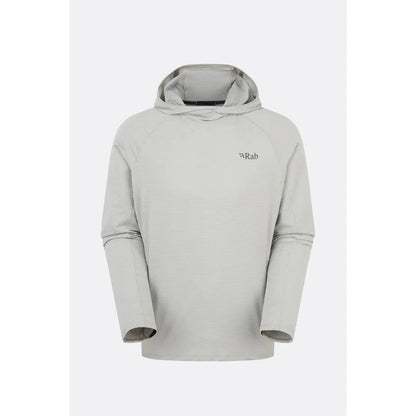 A front view of the Rab Men's Sonic Hoody in Light Khaki with a hood and the brand logo on the chest against a plain white background.