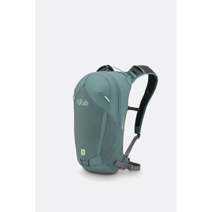 Side view of the Rab Tygen 12 daypack in Black against a plain white background.