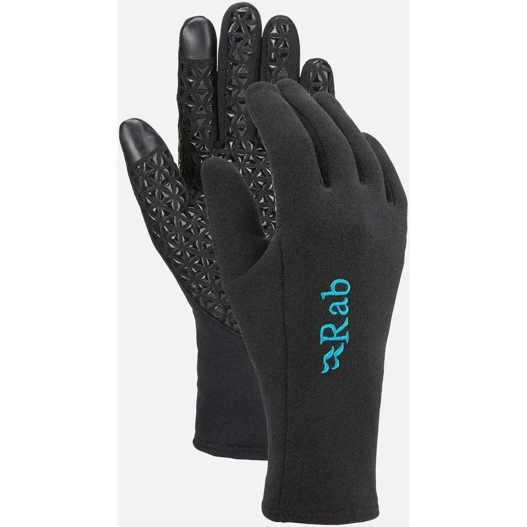 Rab Women's Power Stretch Contact Grip Glove-Accessories - Gloves - Women's-Black-S-Appalachian Outfitters