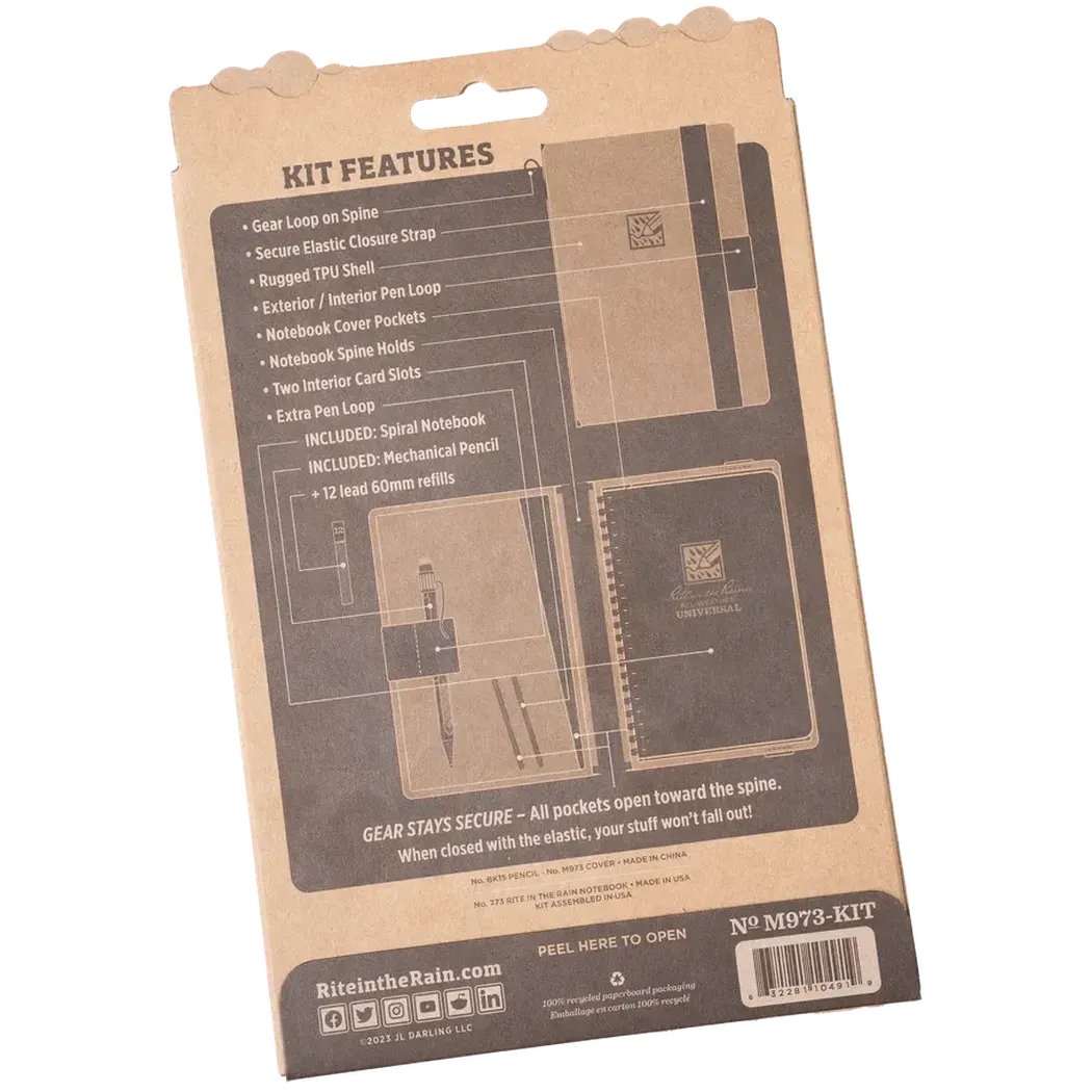 Rite in the Rain Monsoon Tracker Kit - TPU Cover, Side Spiral, Pencil-Camping - Accessories - Books-Notebooks-Appalachian Outfitters