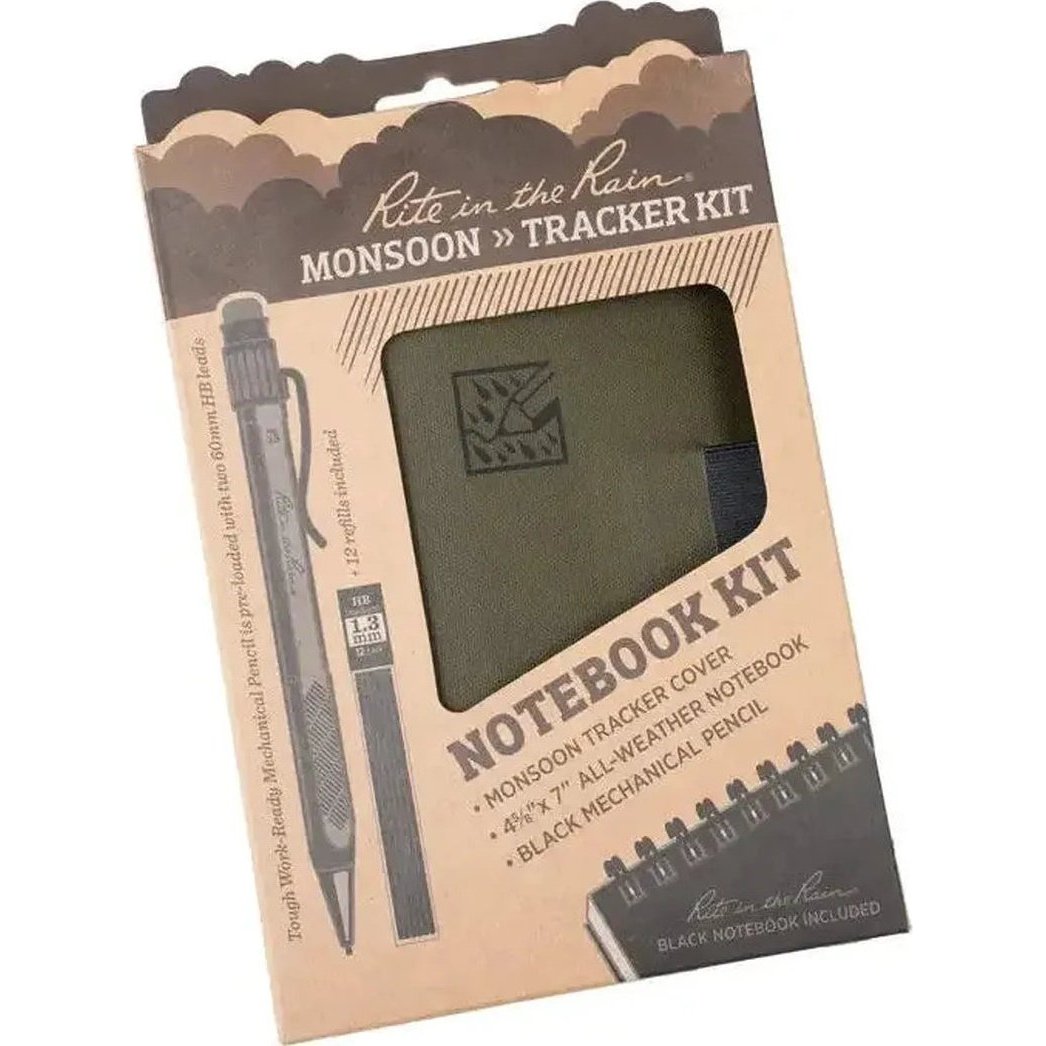 Rite in the Rain Monsoon Tracker Kit - TPU Cover, Side Spiral, Pencil-Camping - Accessories - Books-Notebooks-Appalachian Outfitters