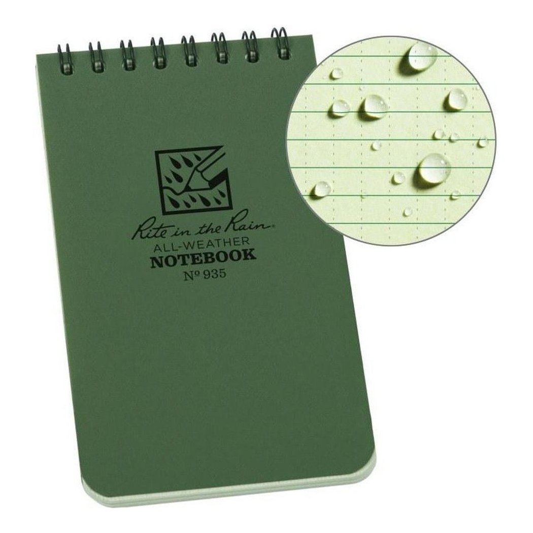 Rite in the Rain Top Spiral Notebook 3" x 5"-Camping - Accessories - Books-Notebooks-Green-Appalachian Outfitters