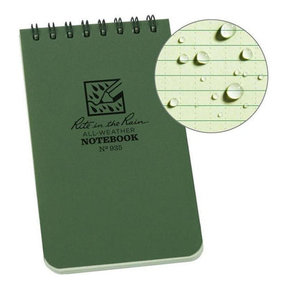 Rite in the Rain Top Spiral Notebook 3" x 5"-Camping - Accessories - Books-Notebooks-Green-Appalachian Outfitters