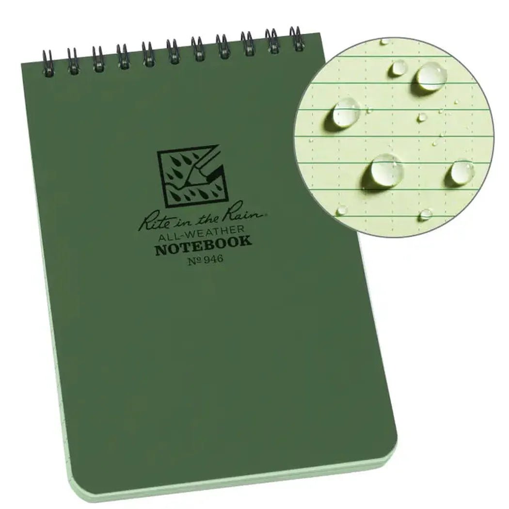Rite in the Rain Top Spiral Notebook 4 x 6-Camping - Accessories - Books-Notebooks-Green-Appalachian Outfitters