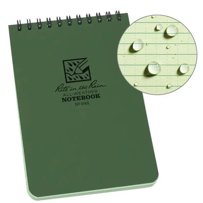 Rite in the Rain Top Spiral Notebook 4 x 6-Camping - Accessories - Books-Notebooks-Green-Appalachian Outfitters
